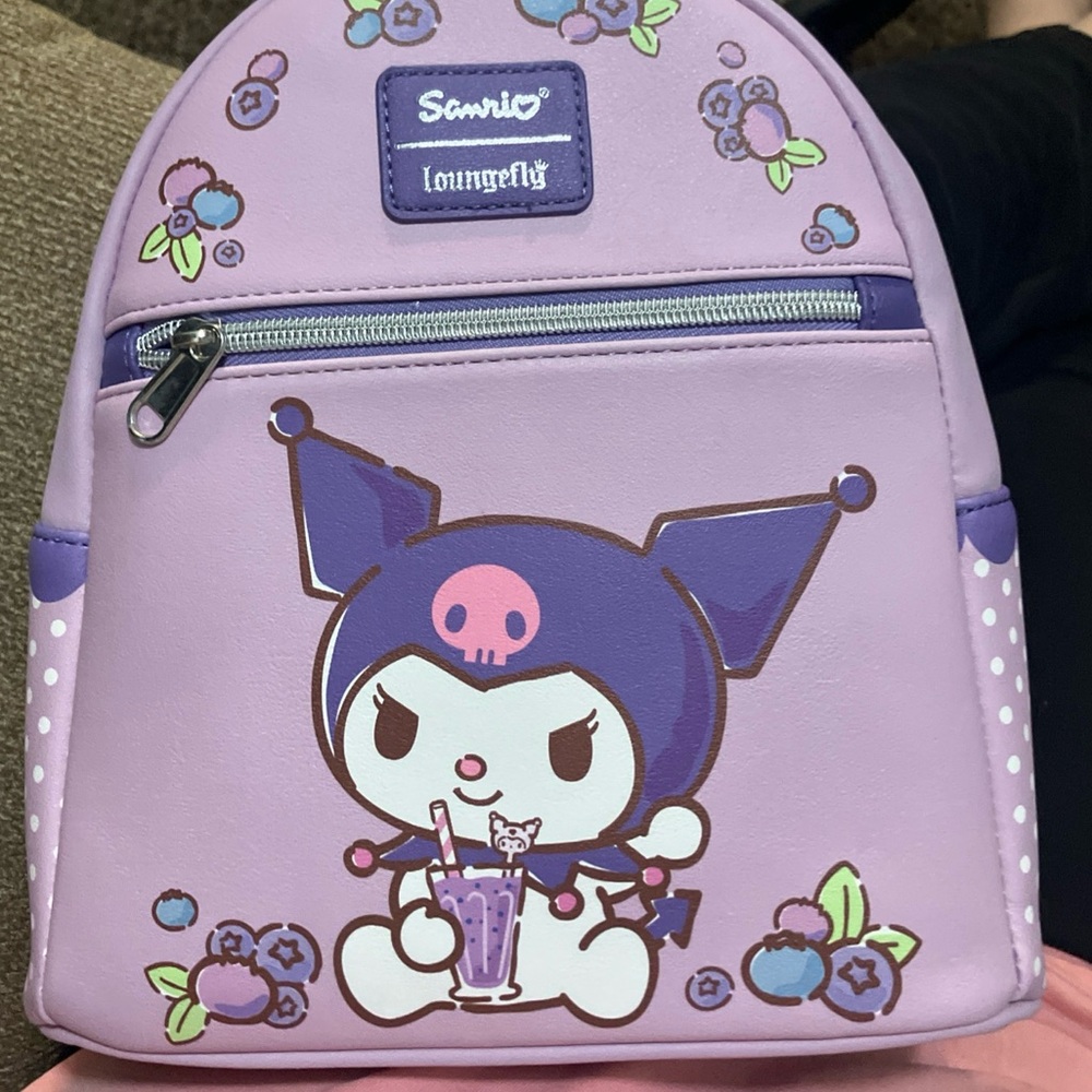 Loungefly Sanrio Kuromi Blueberry Flowers Mini Backpack - NWT